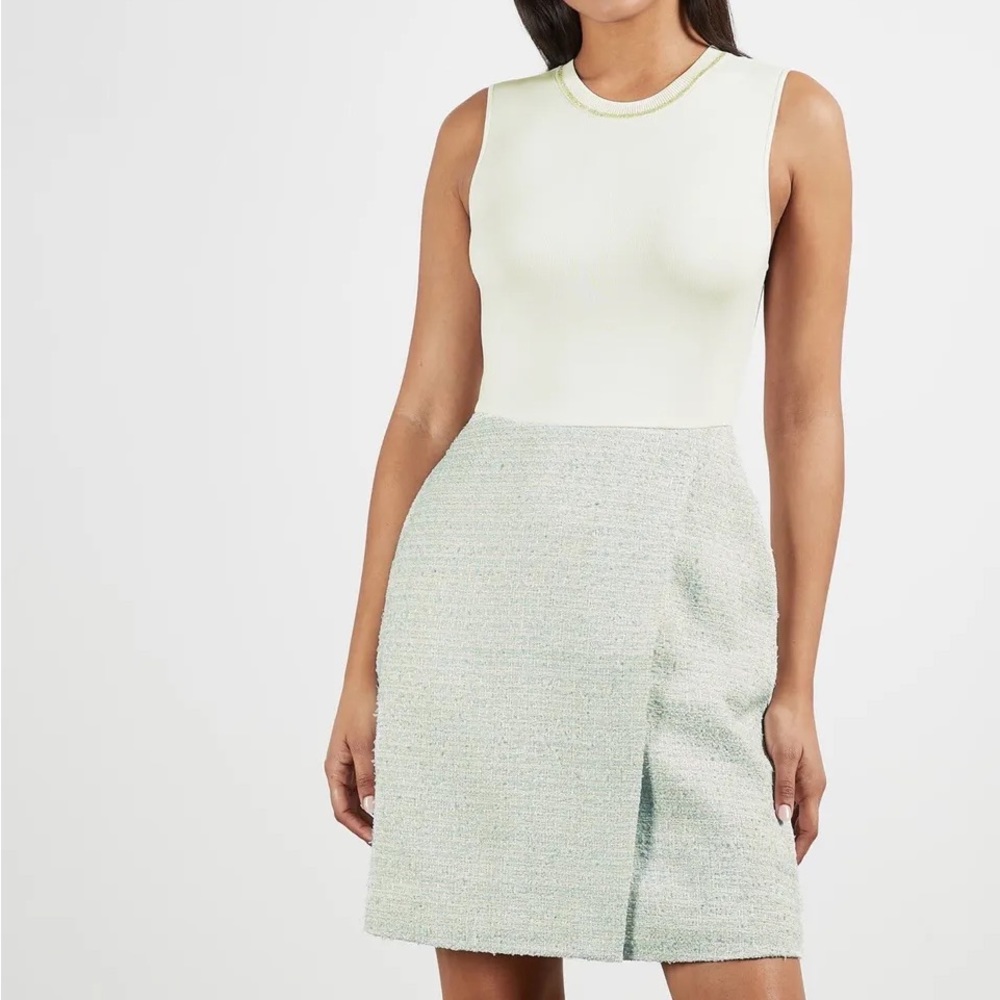 Ted Baker Knit Bodice Dress Tweed Skirt